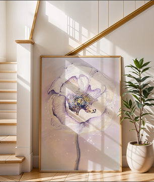 Elegant watercolor flower illustration with delicate pastel tones