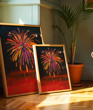 Feu d'artifice vibrant avec des éclats colorés