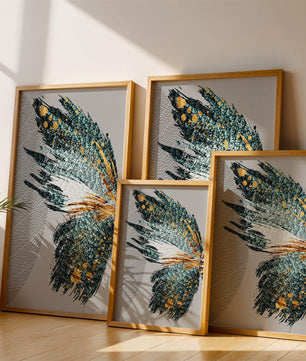 Alas texturizadas abstractas con detalles dorados