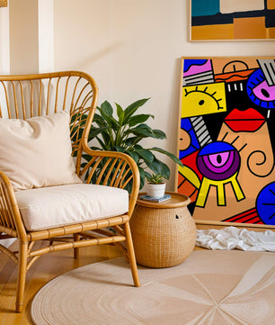 Abstract Geometric Pop Art with Bright Colors and Shapes - Mi tienda