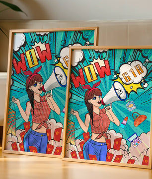 Vibrant Pop Art Style Shopping Experience with Retro Influences