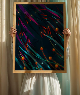 Abstract Underwater Fantasy with Glowing Elements and Vivid Colors