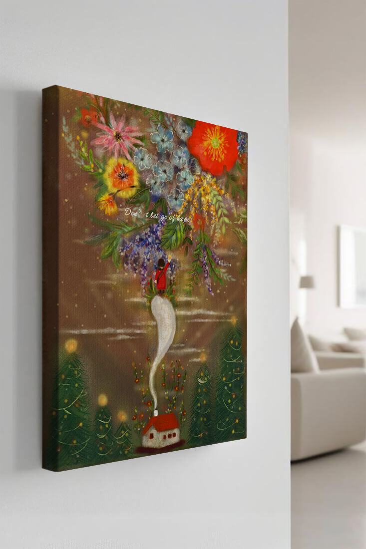 Charming illustration of floral fantasy scene