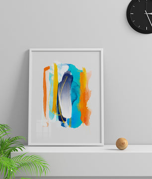 Abstract Watercolor Art with Vibrant Colors and Gold Accents - Mi tienda