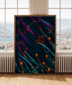 Abstract Underwater Fantasy with Glowing Elements and Vivid Colors