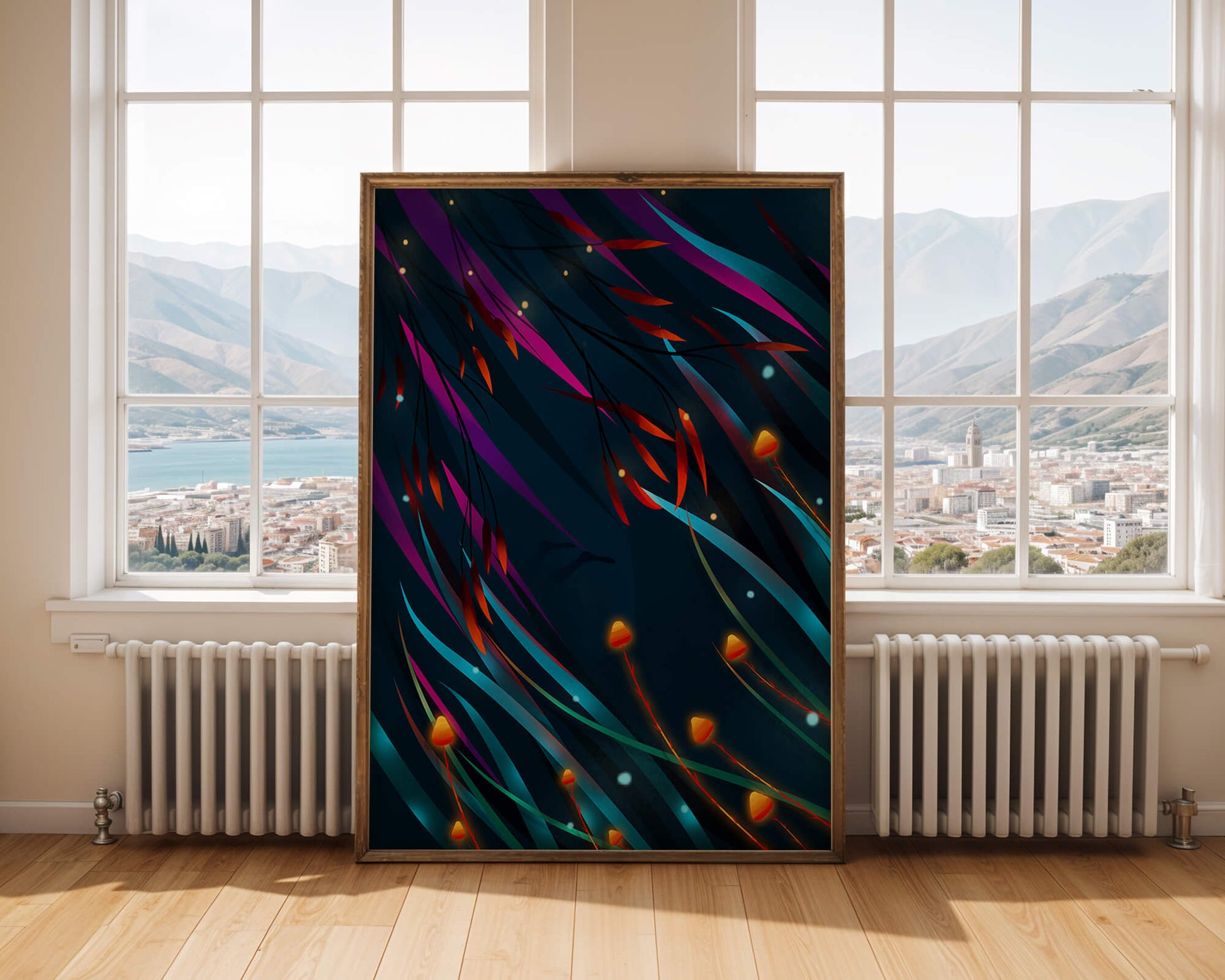 Abstract Underwater Fantasy with Glowing Elements and Vivid Colors