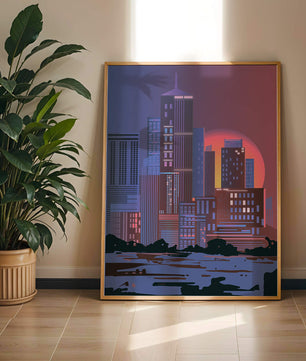 Modern Cityscape at Sunset with Skyscrapers and Vibrant Sky - Mi tienda