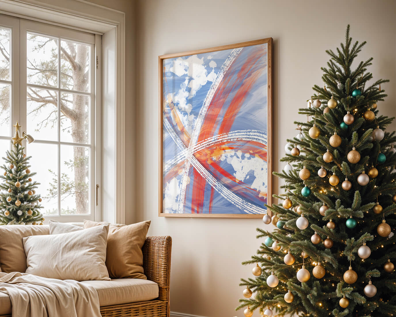 Abstract Expressionism with Dynamic Brushstrokes and Vivid Colors