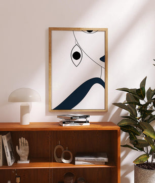 Abstract Minimalist Art with Geometric Shapes and Earring Detail - Mi tienda