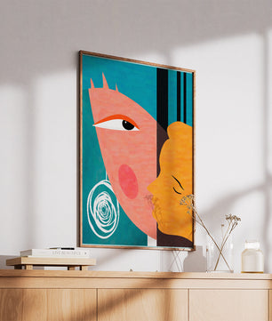 Modern Abstract Faces with Geometric Elements - Mi tienda