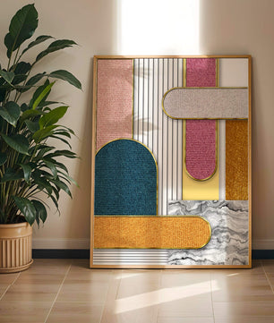 Abstract Geometric Art with Gold Accents