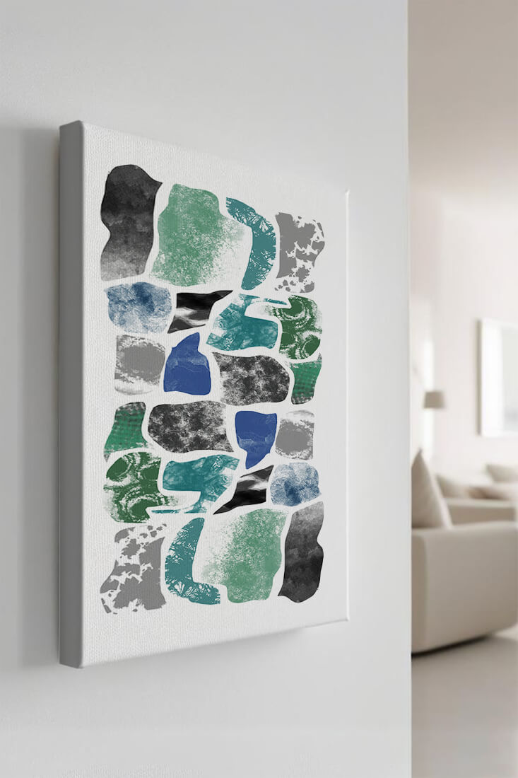 Abstraktes Muster mit bunten strukturierten Formen in modernem Design