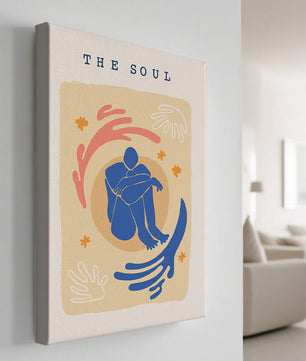 Contemplative Abstract Human Figure with Vibrant Colors and Bold Lines - Mi tienda