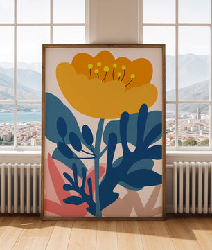Illustration florale abstraite colorée au design botanique moderne