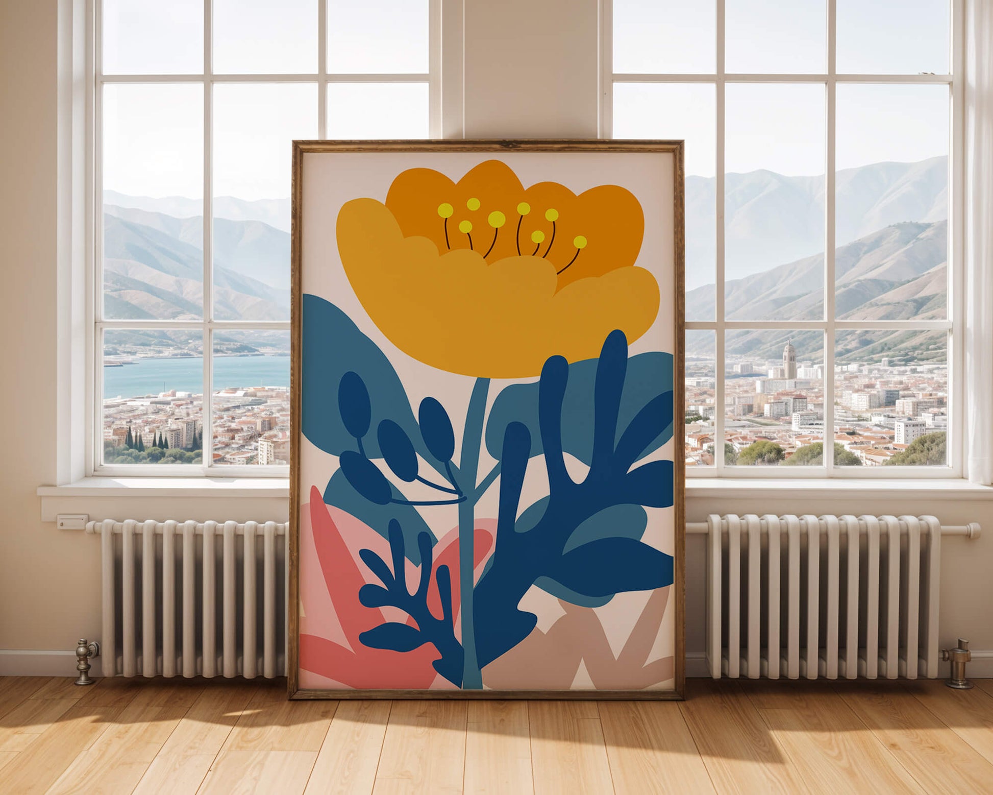 Illustration florale abstraite colorée au design botanique moderne