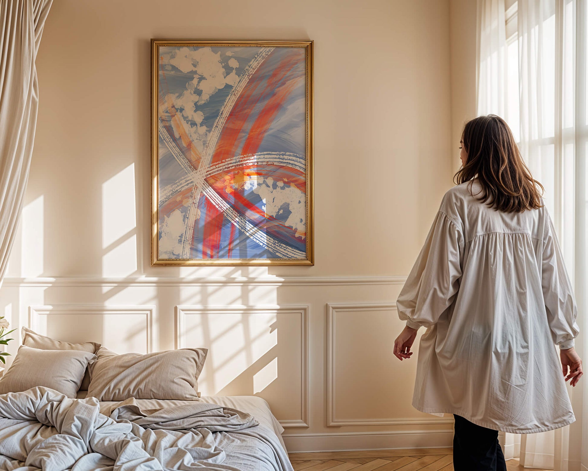 Abstract Expressionism with Dynamic Brushstrokes and Vivid Colors