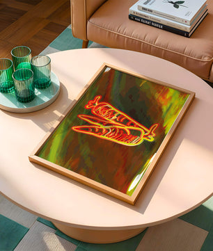 Vibrant abstract carrot illustration with dynamic red and orange patterns