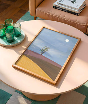 Serene Landscape with Lone Tree and Elegant Horizon