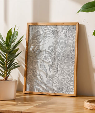 Art linéaire topographique abstrait avec des motifs tourbillonnants