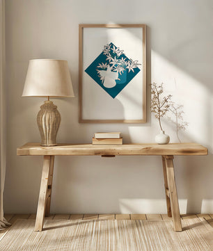 Modern Floral Design with Geometric Elements