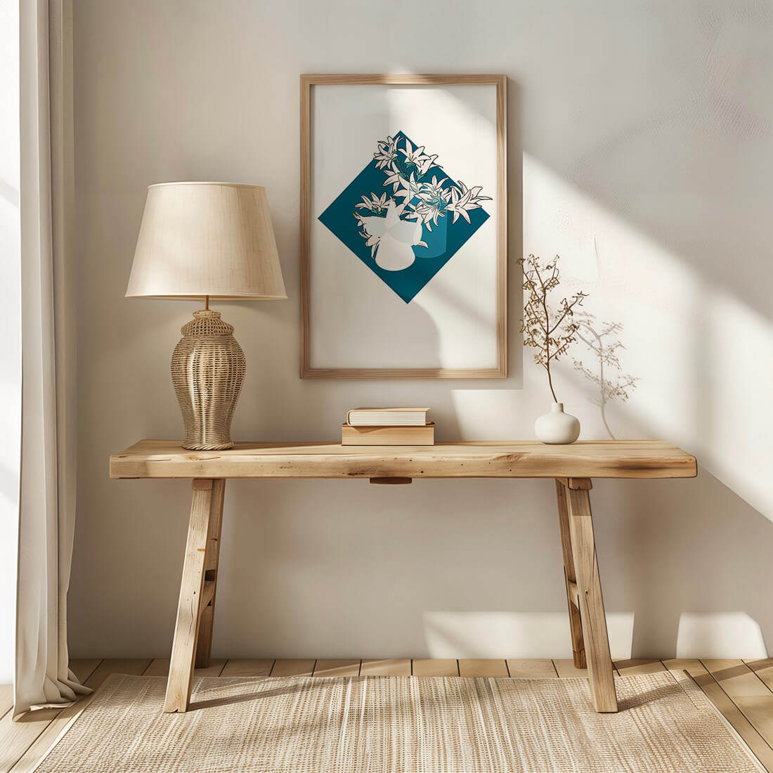 Modern Floral Design with Geometric Elements