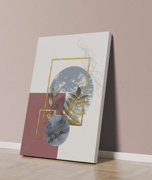 Abstract Composition with Gold Accents and Geometric Shapes - Mi tienda