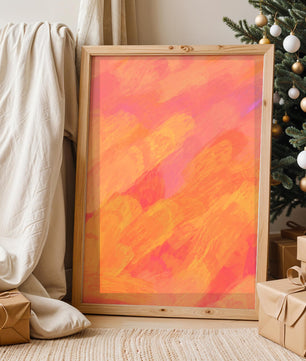 Arte de pinceladas abstractas en tonos cálidos