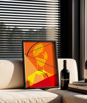 Abstract Portrait with Geometric Shapes and Bold Colors - Mi tienda