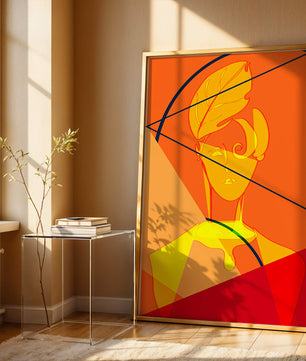 Abstract Portrait with Geometric Shapes and Bold Colors - Mi tienda