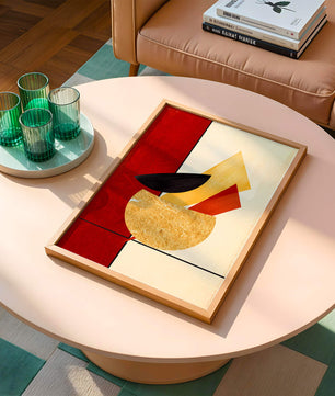 Abstract Geometric Composition with Bold Colors and Textures - Mi tienda