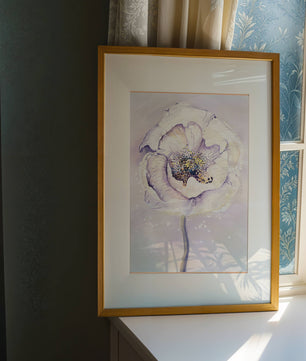 Elegant watercolor flower illustration with delicate pastel tones
