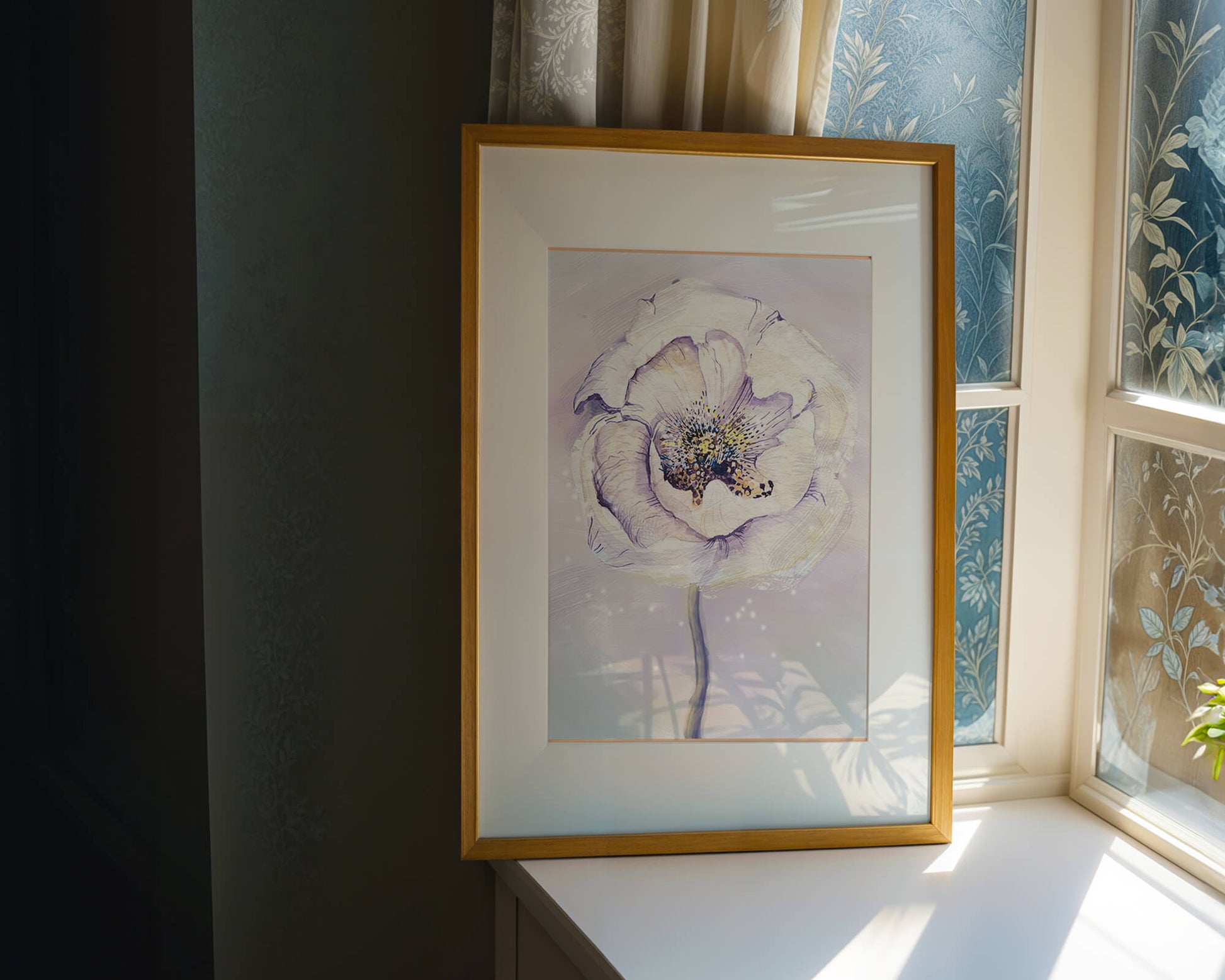 Elegant watercolor flower illustration with delicate pastel tones