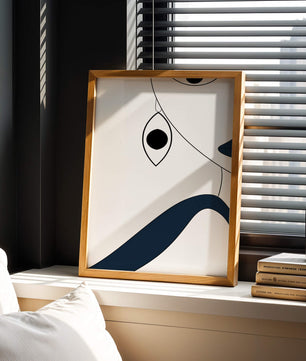 Abstract Minimalist Art with Geometric Shapes and Earring Detail - Mi tienda