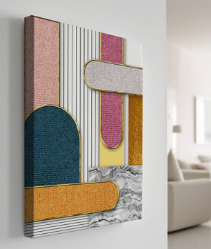 Abstract Geometric Art with Gold Accents