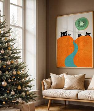 Playful Cats and Smiling Kiwi in Vibrant Hills
