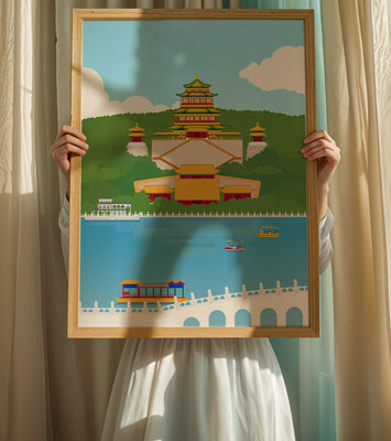 Traditional Chinese architecture by a serene lake