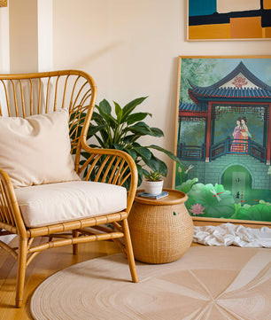 Traditional Chinese Pavilion with Women in Garden Scene - Mi tienda