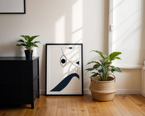 Abstract Minimalist Art with Geometric Shapes and Earring Detail - Mi tienda