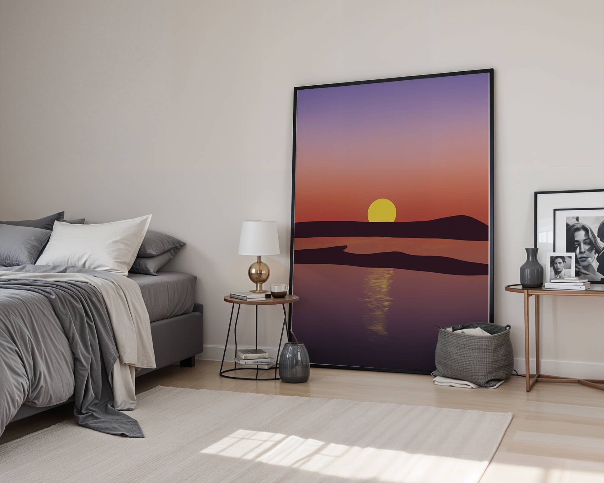 Sunset Over Tranquil Water with Vibrant Sky