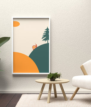 A Snail Climbing a Hill in Minimalist Nature Art - Mi tienda
