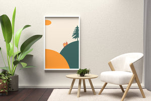 A Snail Climbing a Hill in Minimalist Nature Art - Mi tienda