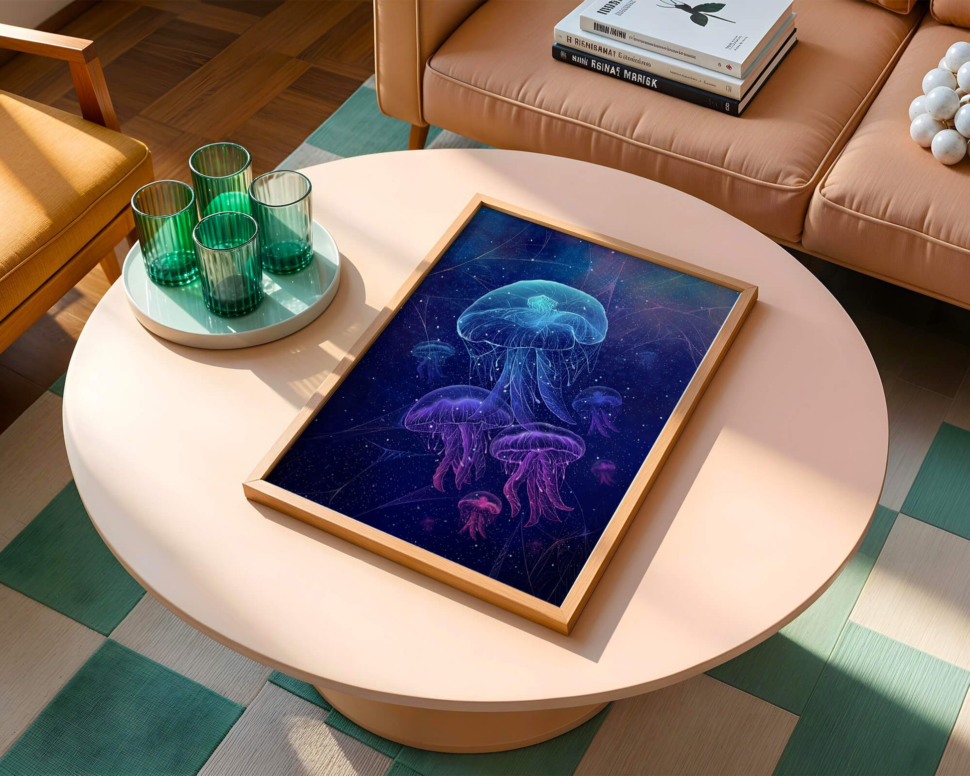 Jellyfish Illuminated in Magical Ocean Scene