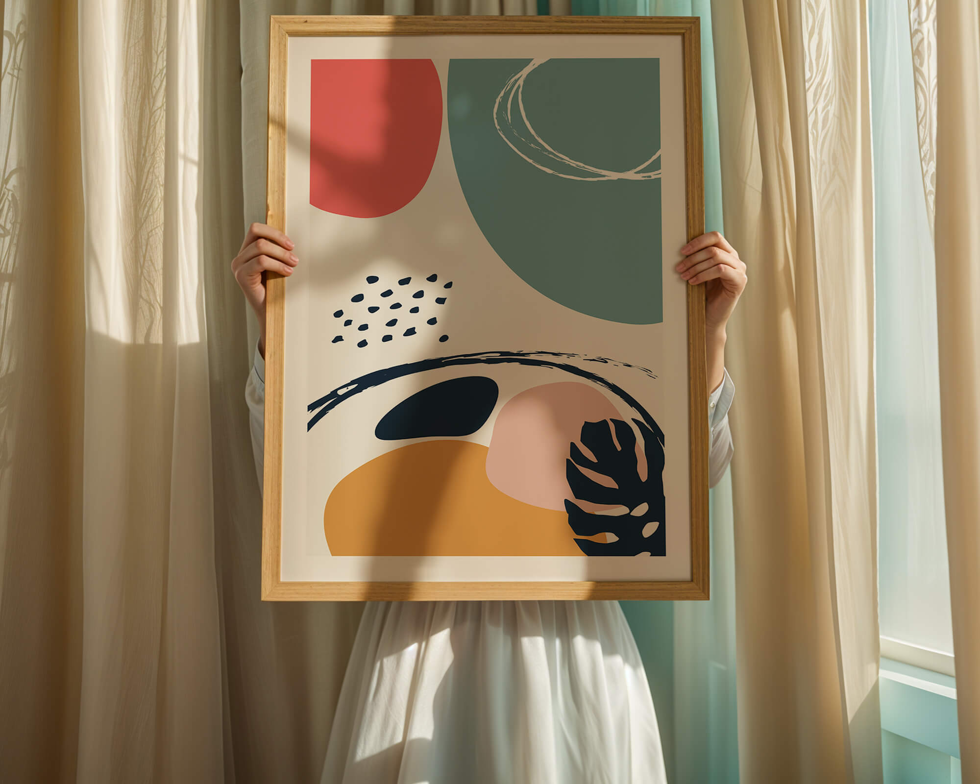 Abstract shapes and colors in modern art design
