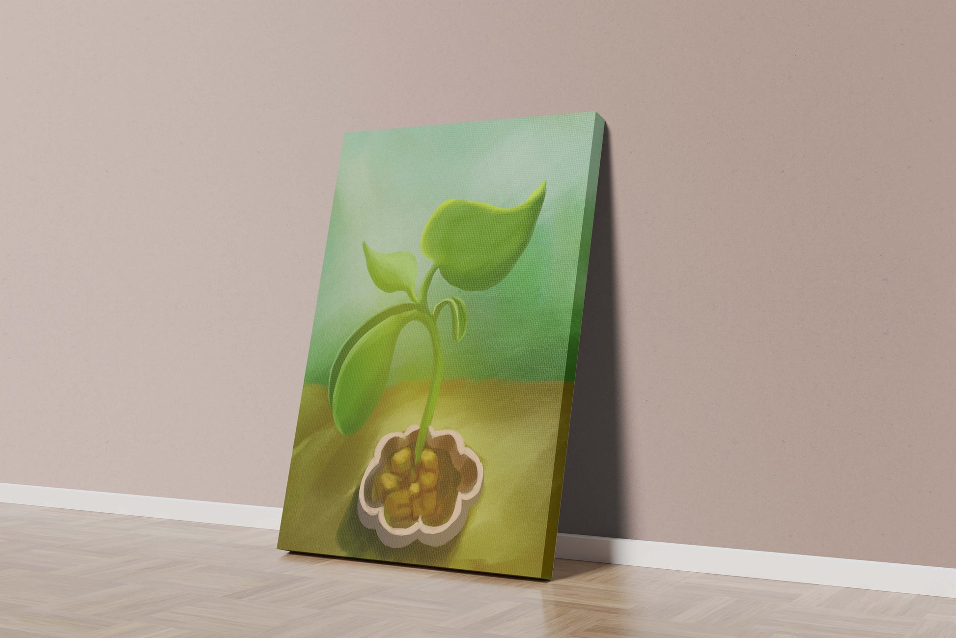 Young Green Plant Emerging from the Soil