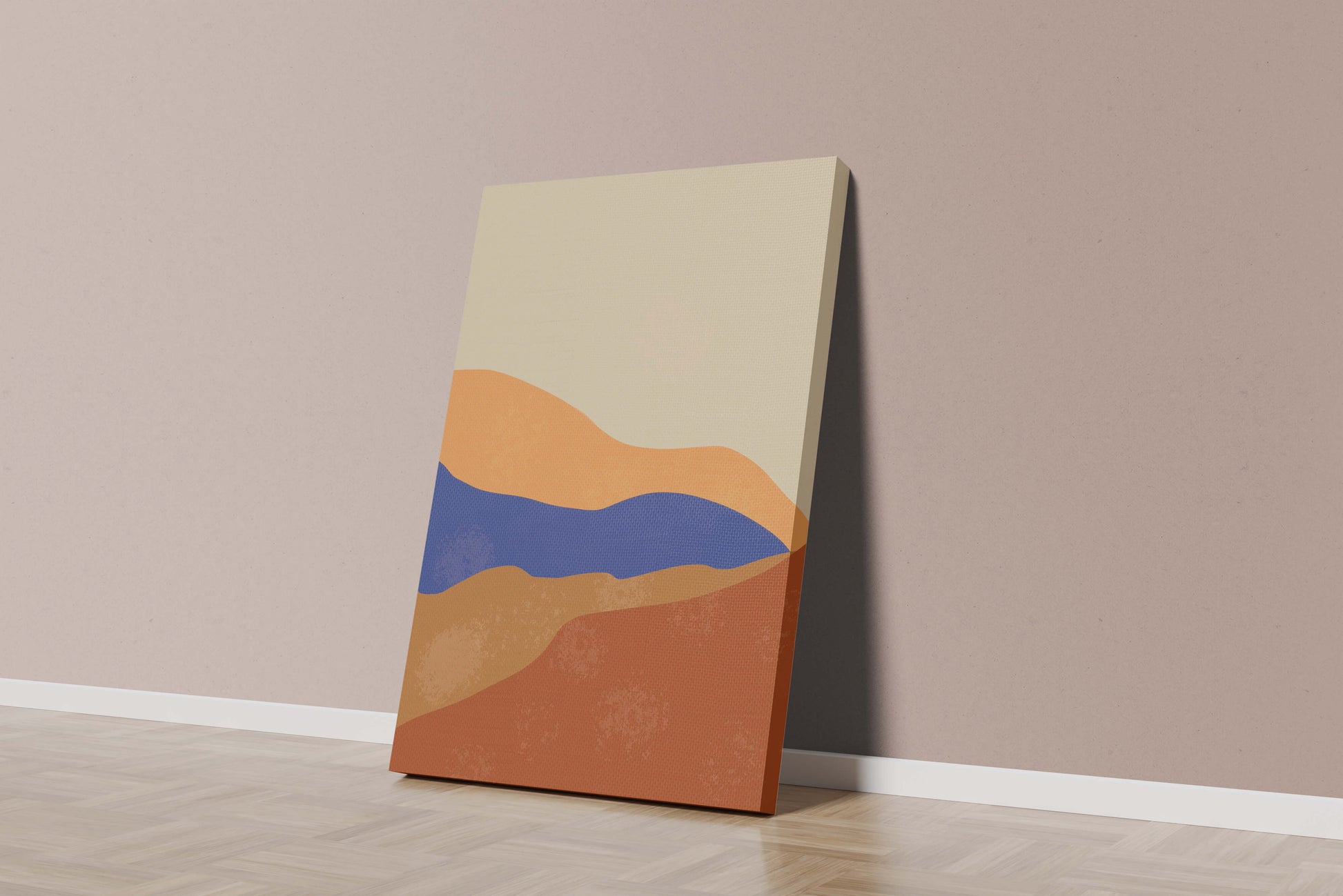 Paisaje abstracto con olas coloridas y bordes audaces