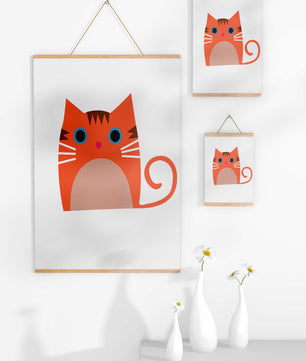 Cute Cat Illustration with Bright Colors and Whimsical Design - Mi tienda