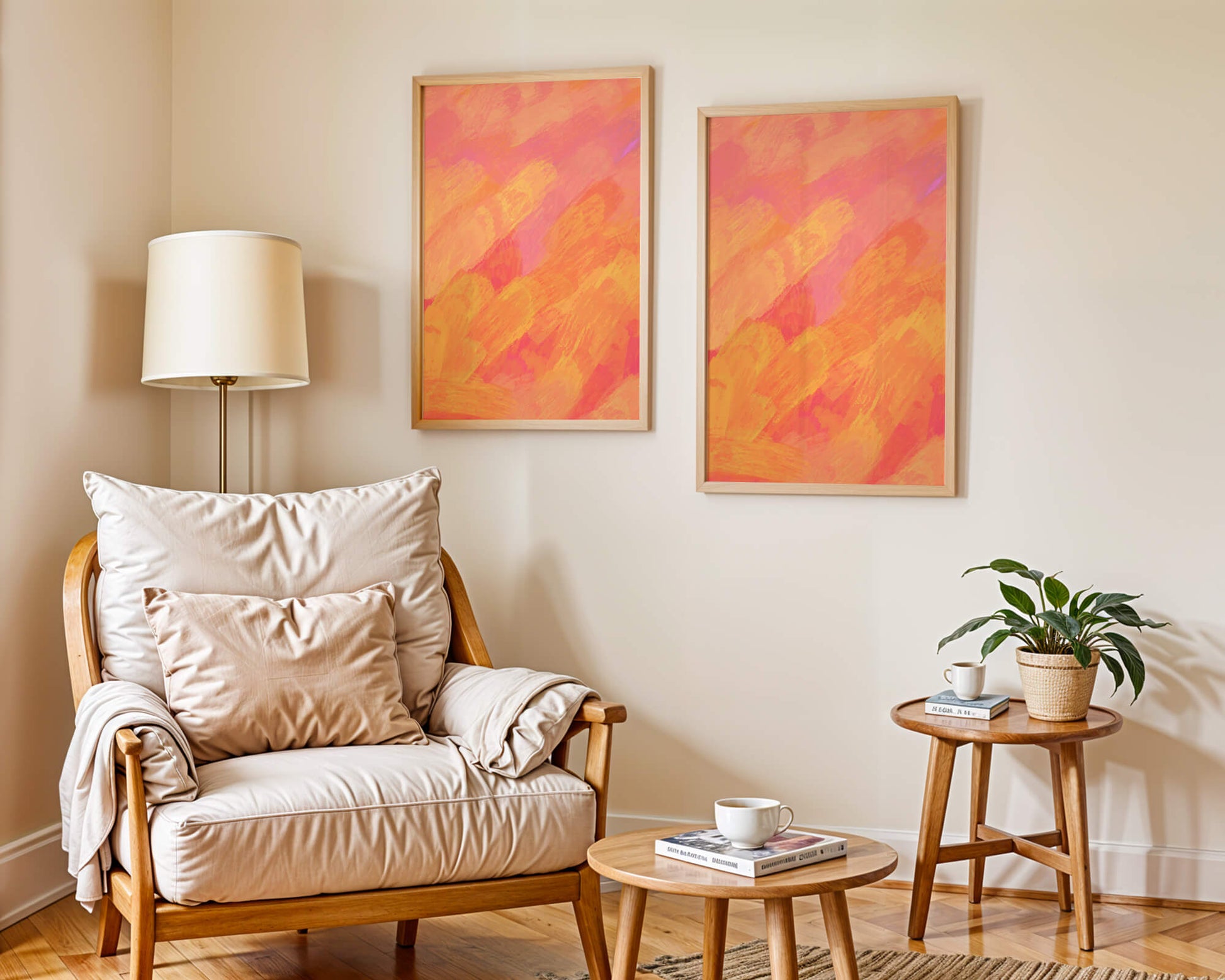 Abstract Warm Toned Brushstroke Art
