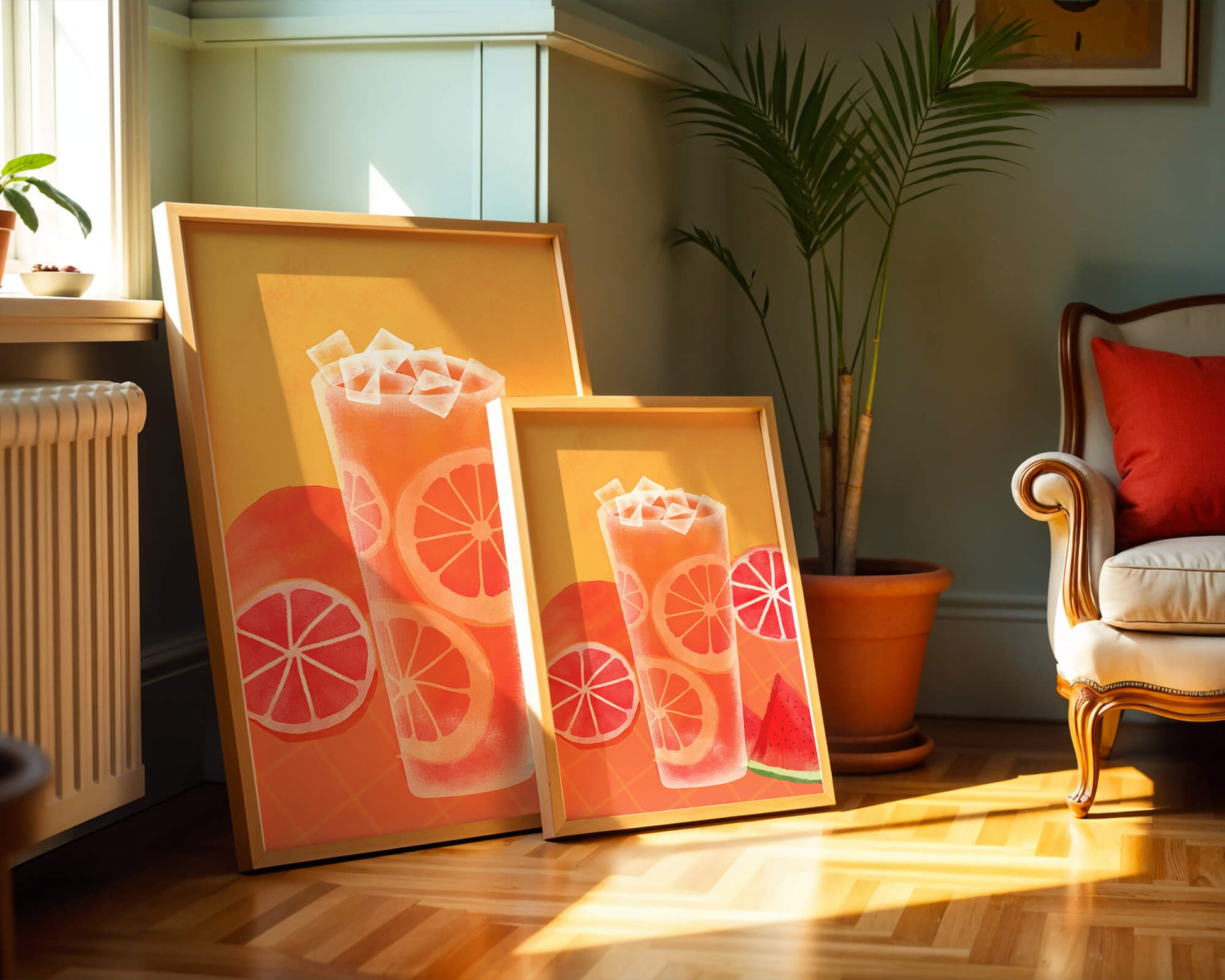 Refrescante cóctel de frutas de verano con cítricos y sandía.