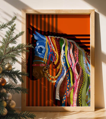 Colorful abstract horse art with intricate patterns