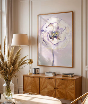 Elegant watercolor flower illustration with delicate pastel tones